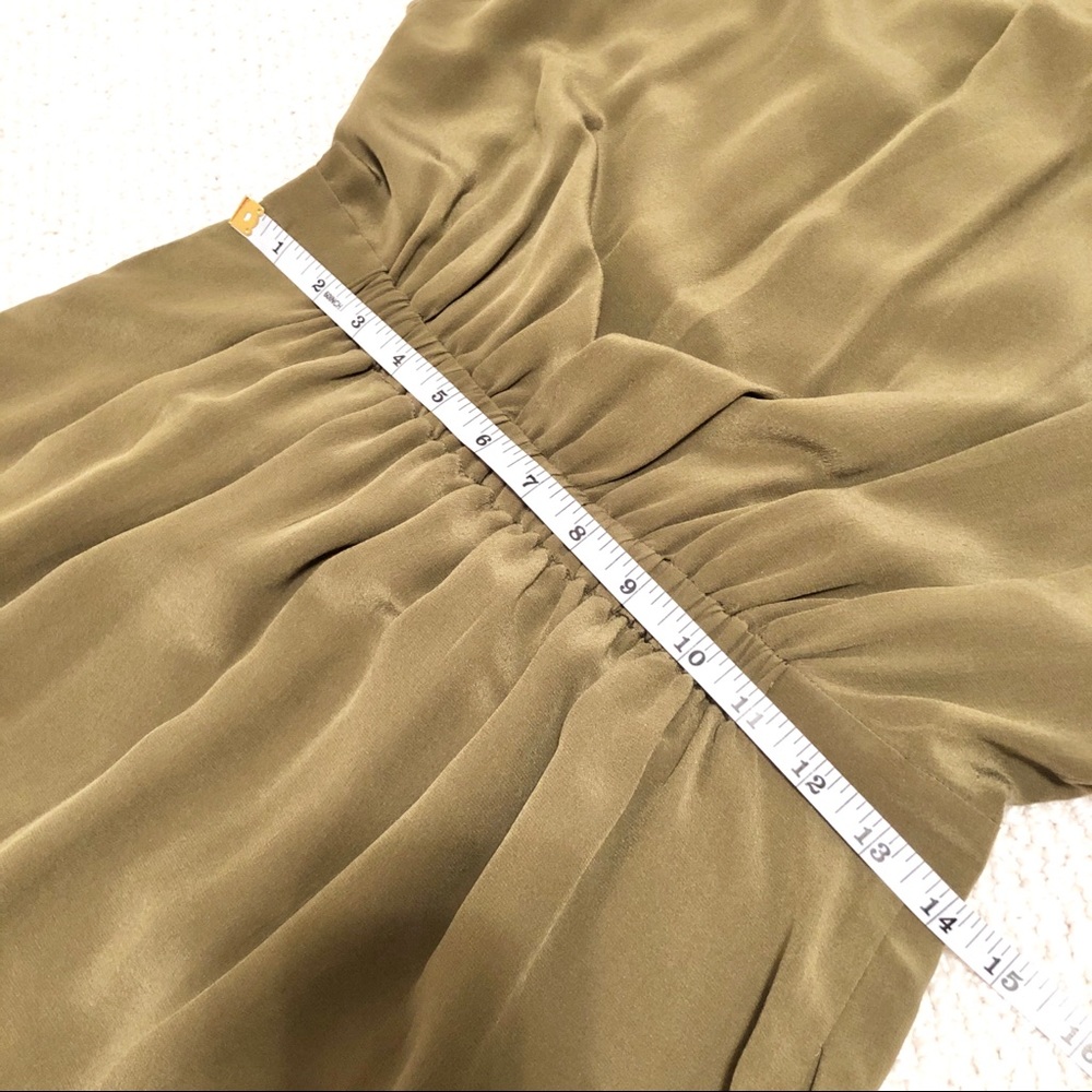 Madewell Silk Moonset Dress in Olive Green Sz 2 - Picture 10 of 11